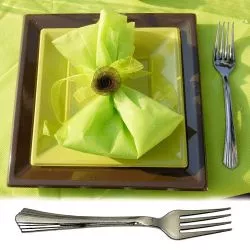 Couvert jetable - Fourchette plastique imitation inox X50 