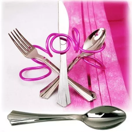 Couvert jetable - Cuillère plastique imitation inox X50 Couvert jetable - Cuillère plastique imitation inox X50