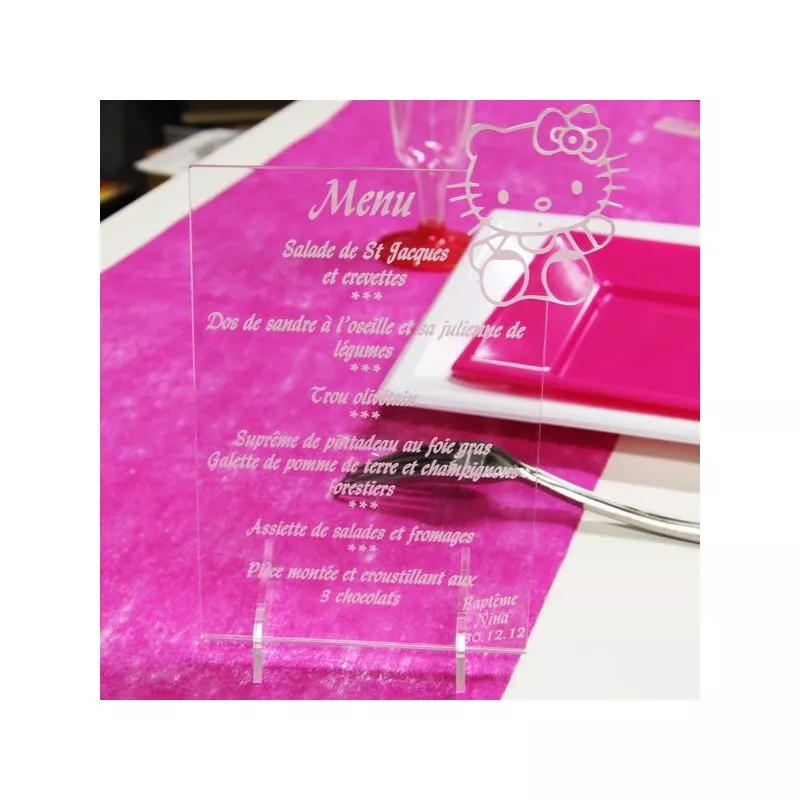 Menu gravé baptême chaton Menu gravé baptême chaton