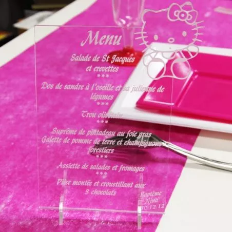 Menu gravé baptême chaton Menu gravé baptême chaton