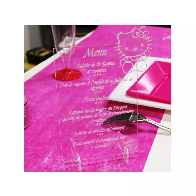 Menu gravé baptême chaton Menu gravé baptême chaton