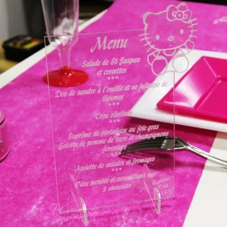 Menu gravé baptême chaton Menu gravé baptême chaton