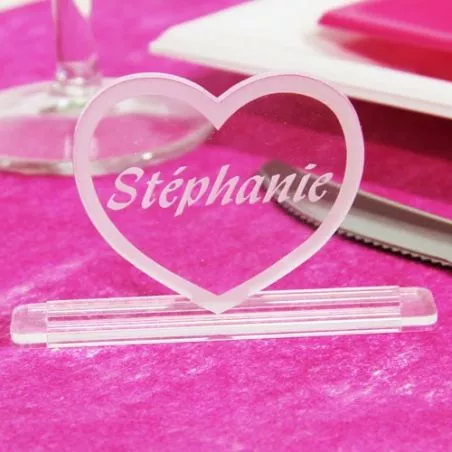 Marque place gravé mariage Coeur Marque place gravé mariage Coeur