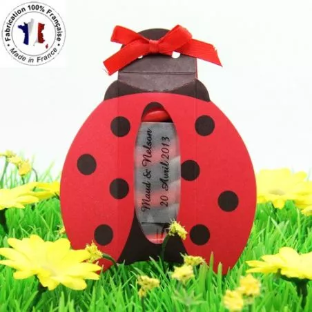 Boîte dragée carton Coccinelle Boîte dragée carton Coccinelle
