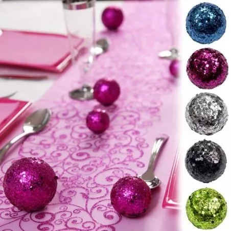 Boule pailletté déco de table X10 Boule pailletté déco de table X10