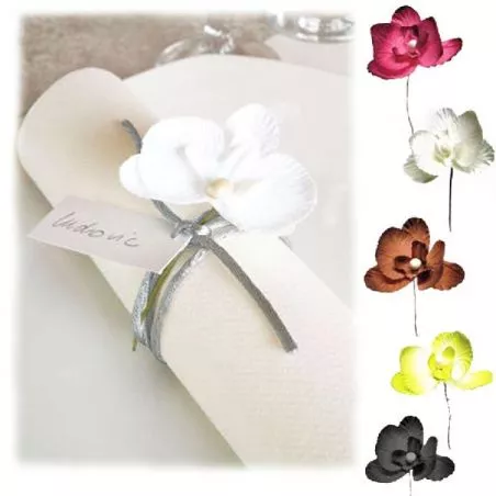 Orchidée déco sur tige X 10 Orchidée déco sur tige X 10