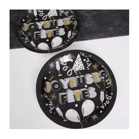 Assiette jetable - Joyeuses fêtes X10