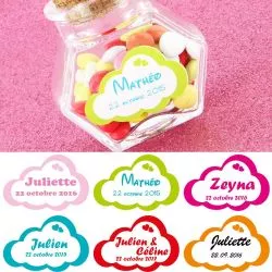 Etiquettes dragées autocollante sticker - Nuage X27