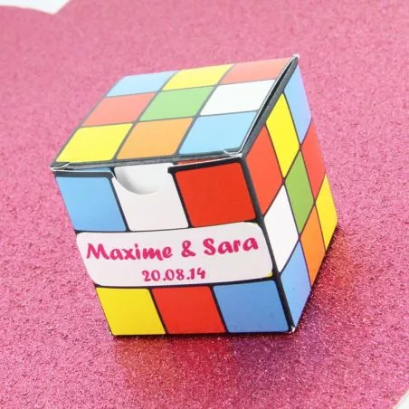 Boîte dragée cube couleur X10 Boîte dragée cube couleur X10
