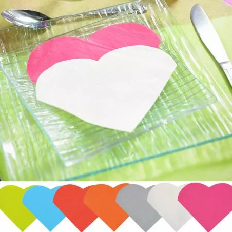 Serviette papier forme Coeur x20 Serviette papier forme Coeur x20