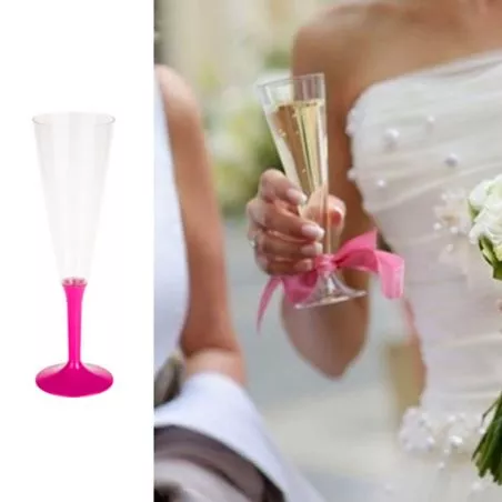 Flûte champagne plastique 13cl (10psc) - Fushia Flûte champagne plastique 13cl (10psc) - Fushia