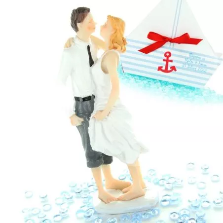 Figurine mariage Mariés pieds dans l'eau Figurine mariage Mariés pieds dans l'eau
