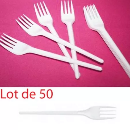Fourchette plastique jetable économique (les 50) Fourchette plastique jetable économique (les 50)