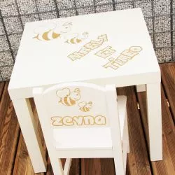 Table personnalisée enfant - Abeille