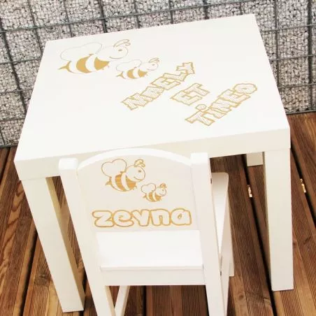 Table personnalisée enfant - Abeille Table personnalisée enfant - Abeille