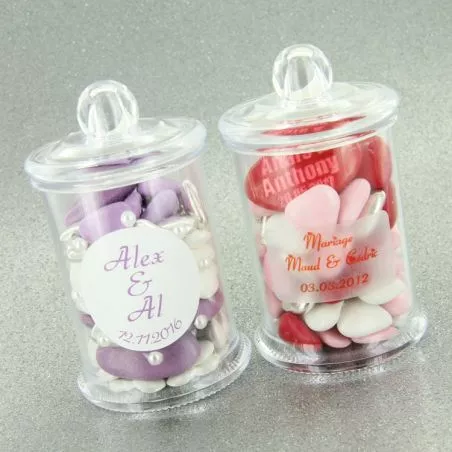 Mini Bocal dragées Confiseur PVC (lot de 3) Mini Bocal dragées Confiseur PVC (lot de 3)