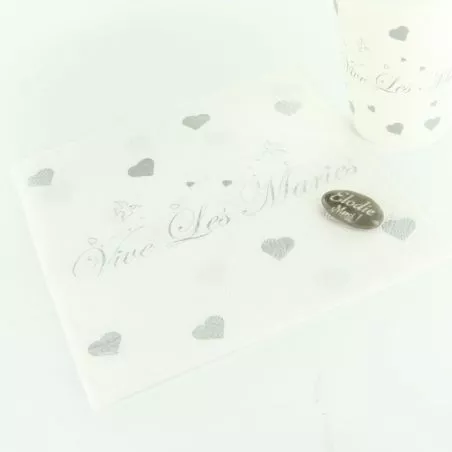 Serviette mariage "Vive les maries" (les 20) Serviette mariage "Vive les maries" (les 20)