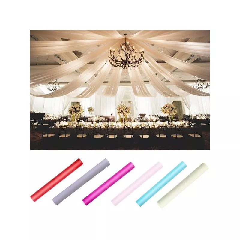 Tenture salle mariage en Tulle 25m x 80cm Tenture salle mariage en Tulle 25m x 80cm
