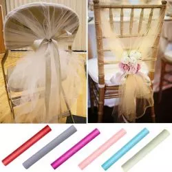 Noeud de chaise mariage en Tulle (80cm x 25m)