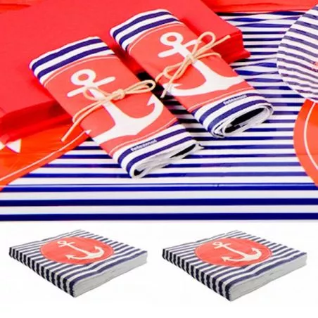 Serviette Marin ancre de bateau - 20 pièces Serviette Marin ancre de bateau - 20 pièces