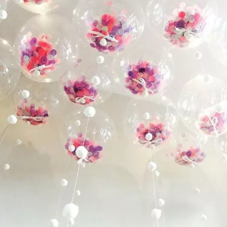 Ballon transparent géant mariage à confettis Ballon transparent géant mariage à confettis