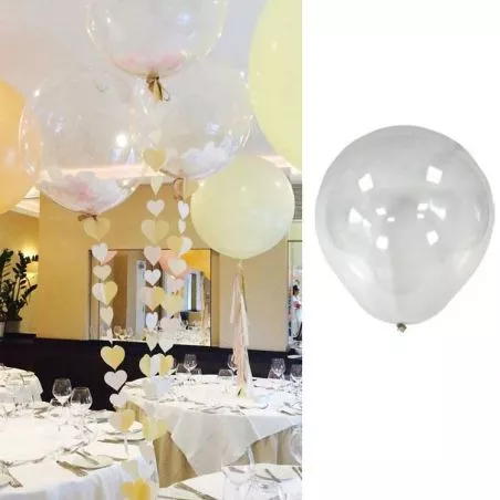 Ballon transparent géant mariage à confettis Ballon transparent géant mariage à confettis
