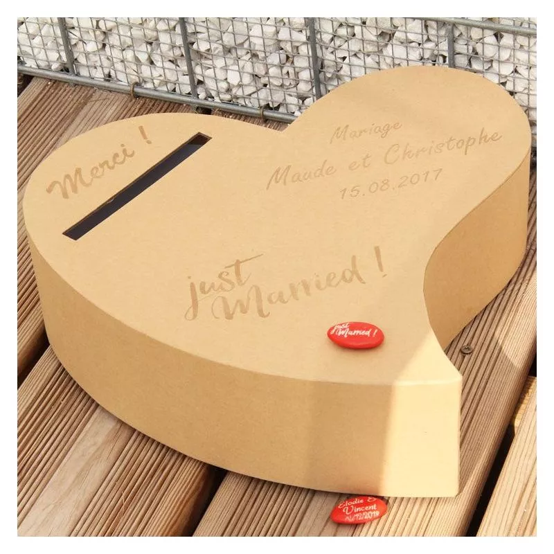 Urne personnalisée mariage - Coeur Kraft Urne personnalisée mariage - Coeur Kraft