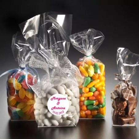 Sachet confiseries fond carré 8 x 24cm Sachet confiseries fond carré 8 x 24cm