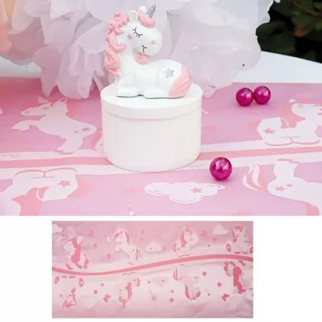 Chemin de table baptême Licorne Chemin de table baptême Licorne