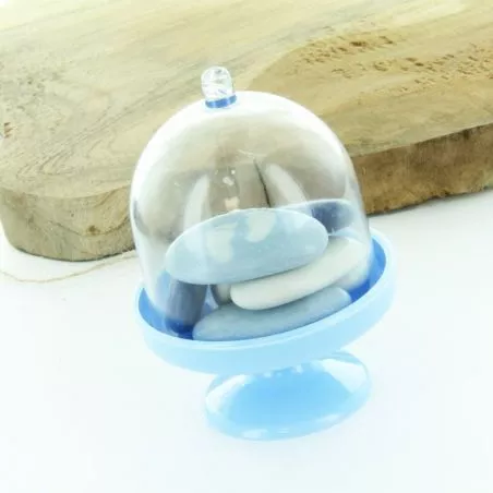 6 boites dragées baptême Cloche - Bleu 6 boites dragées baptême Cloche - Bleu