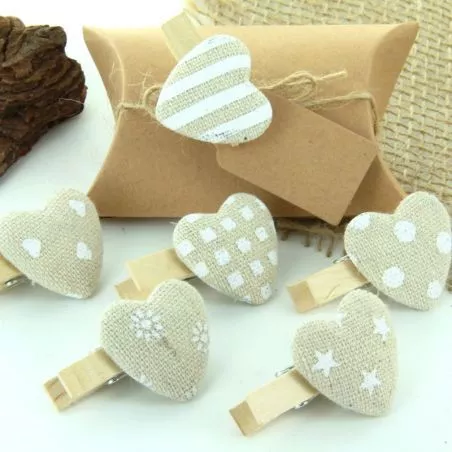 Coeur sur pince lot de 6 Coeur sur pince lot de 6