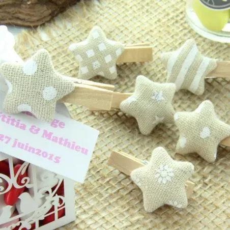 Etoile sur pince lot de 6