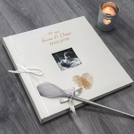 Livre d'or mariage personnalisé / Album photo - Cœur empreintes Livre d'or mariage personnalisé / Album photo - Cœur empreintes