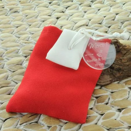 Bourse dragées Italienne Coton (12pcs) Rouge Bourse dragées Italienne Coton (12pcs) Rouge