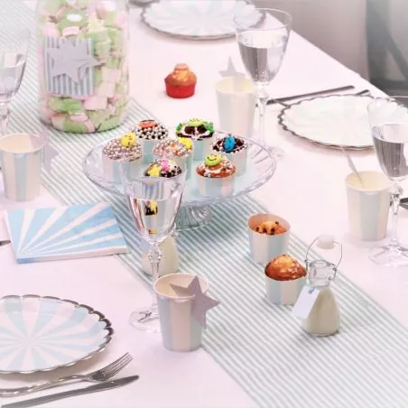Chemin table marin Bleu en Coton Chemin table marin Bleu en Coton