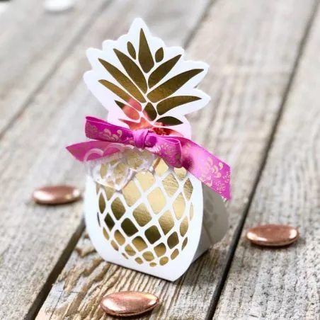 Boîte dragée carton Ananas lot de 10 Boîte dragée carton Ananas lot de 10