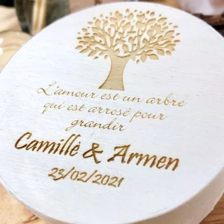 Boite gravée mariage Citation Arbre Boite gravée mariage Citation Arbre