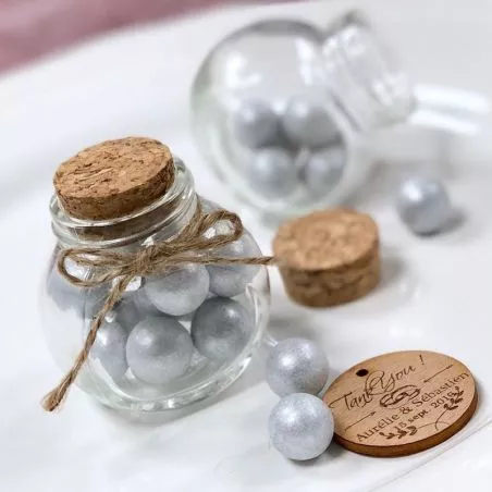 Petit pot bocal dragées verre Rond Petit pot bocal dragées verre Rond