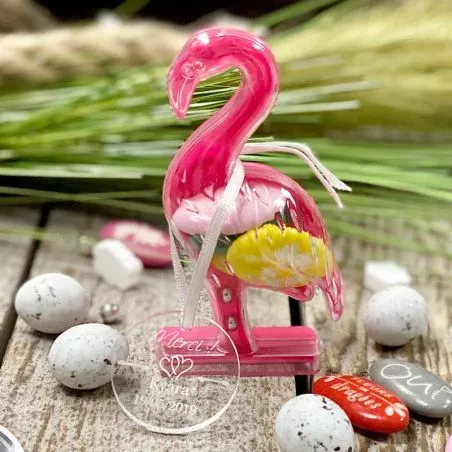 Boite dragées Flamant Rose plexi Boite dragées Flamant Rose plexi