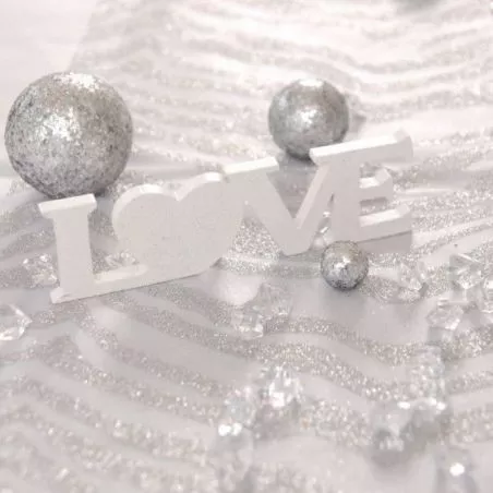 Centre table "LOVE" Blanc Scintillant Centre table "LOVE" Blanc Scintillant