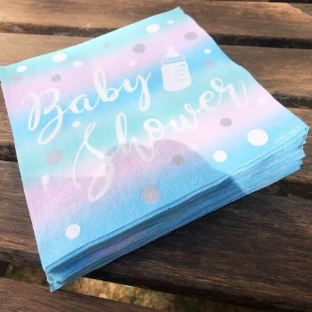 Serviette table Baby shower Arc en ciel 20psc Serviette table Baby shower Arc en ciel 20psc