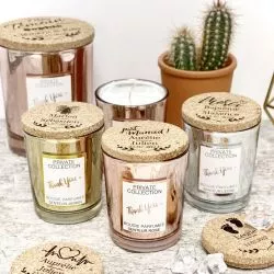 Bougies personnalisées parfumées couleur Métallisées, Rose gold, argent et dorée