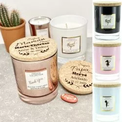 Cadeau Papa Maman bougie parfumée Personnalisée M
