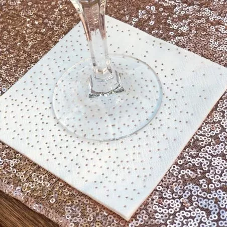 Serviette napkins pois Rose gold (12 pcs) Serviette napkins pois Rose gold (12 pcs)