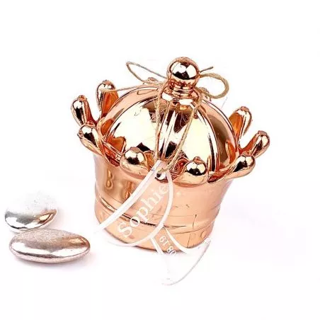 Boite dragées coffret couronne Rose Gold (lot de 6) Boite dragées coffret couronne Rose Gold (lot de 6)