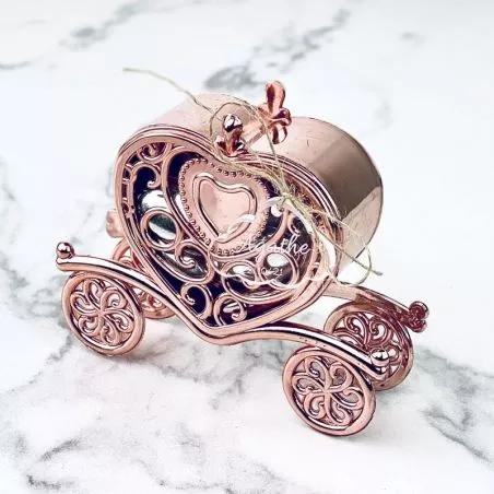 Boite dragées Carrosse plexi - Rose Gold Boite dragées Carrosse plexi - Rose Gold