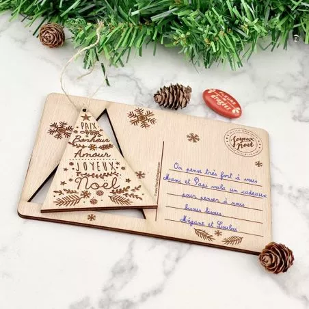 Carte de noël 3d bois - Sapin Carte de noël 3d bois - Sapin