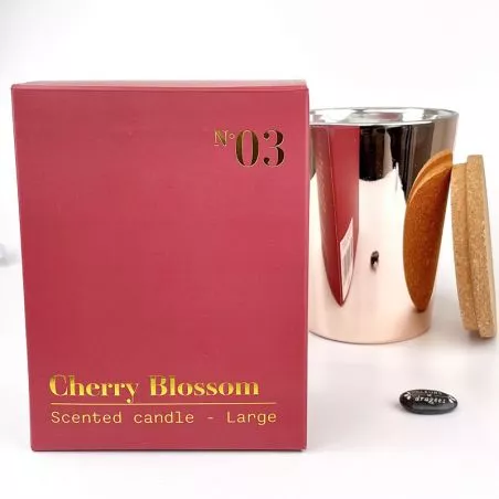 Bougie personnalisée parfumée XL "mèche bois" 1,5kg - Rose Gold Bougie personnalisée parfumée XL "mèche bois" 1,5kg - Rose Gold