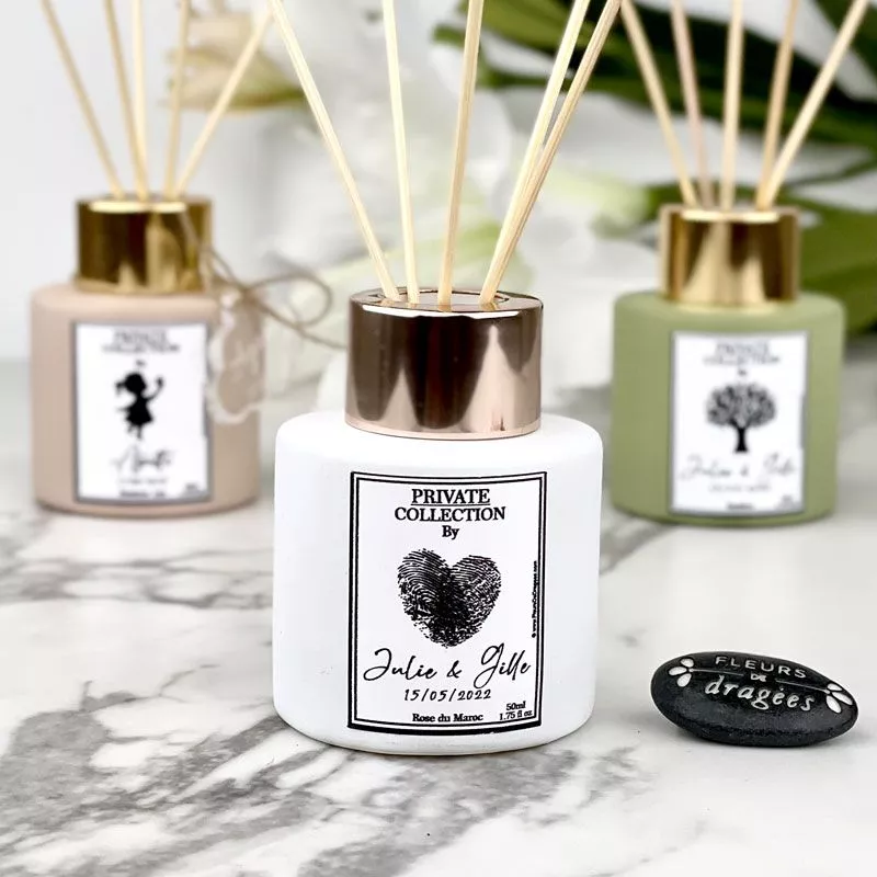 Diffuseur parfum personnalisé batonnet (6psc) 50ml - Blanc