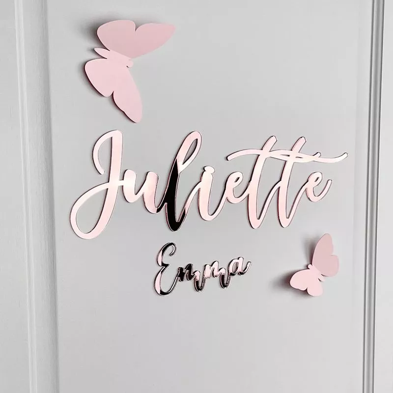Prénom personnalisé mural / porte chambre - Rose gold Prénom personnalisé mural / porte chambre - Rose gold